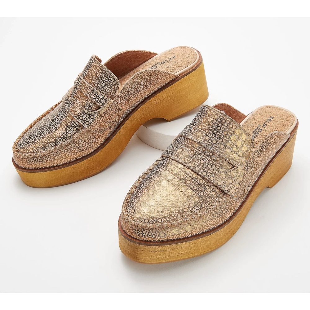 KELSI DAGGER Kelsi Dagger Brooklyn Brass Women's Window Platform Mules US 7